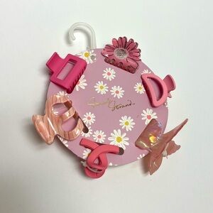 NWT ⚜️💖⚜️ Social Strand cute pink hair claw clips set of 6